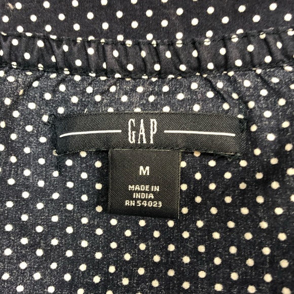 Gap Tie-Waist Navy and White Polka Dot Buffon-Up - Picture 4 of 5